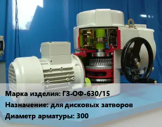 Электропривод ГЗ-ОФ-630/15 для дисковых затворов 300